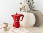 Preview: Bialetti Exclusive Moka Express rot, Espressokocher 6 Tassen 2. Wahl (defekte Verpackung)