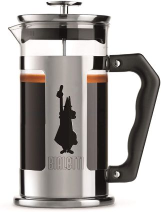 French Press Preziosa, Kaffee- und Teebereiter gefüllt mit Kaffee