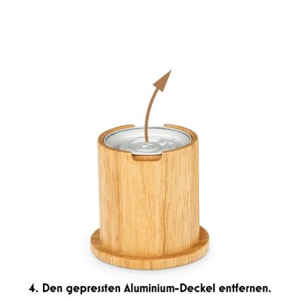 Den gepressten Aluminium-Deckel entfernen