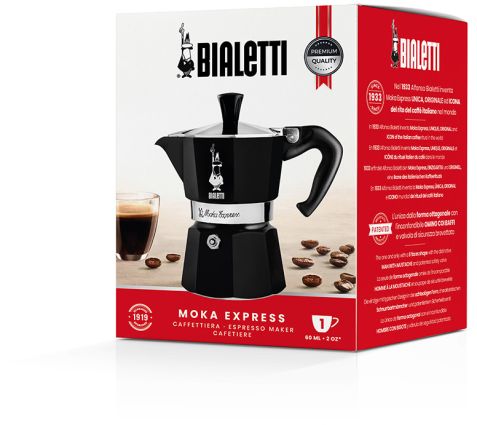 Bialetti Moka Express Schwarz, Espressokocher 6 Tassen 2. Wahl (Lackfehler)