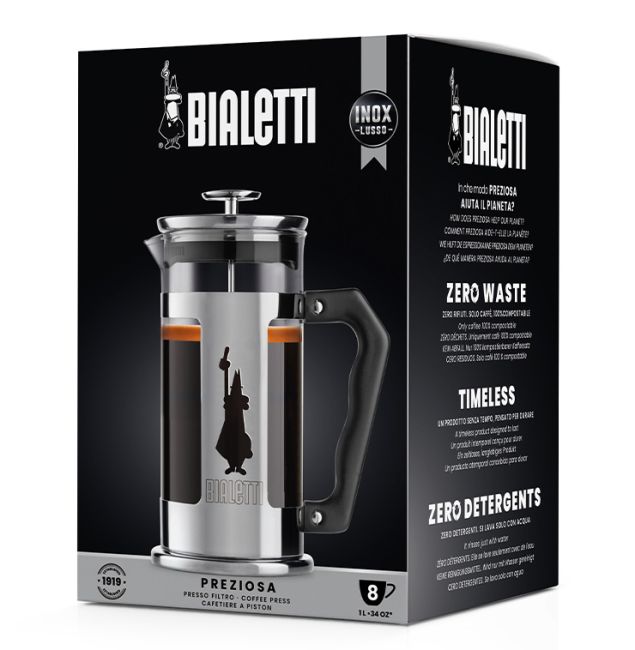 French Press Preziosa 1 Liter, Kaffee- und Teebereiter - 2. Wahl (defekte Verpackung)