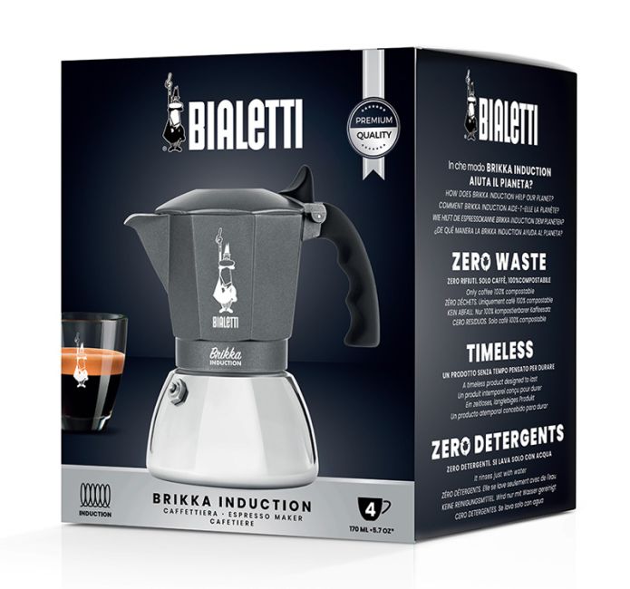 Bialetti Brikka Induction Espressokocher 4 Tassen 2. Wahl (Vorführgerät)