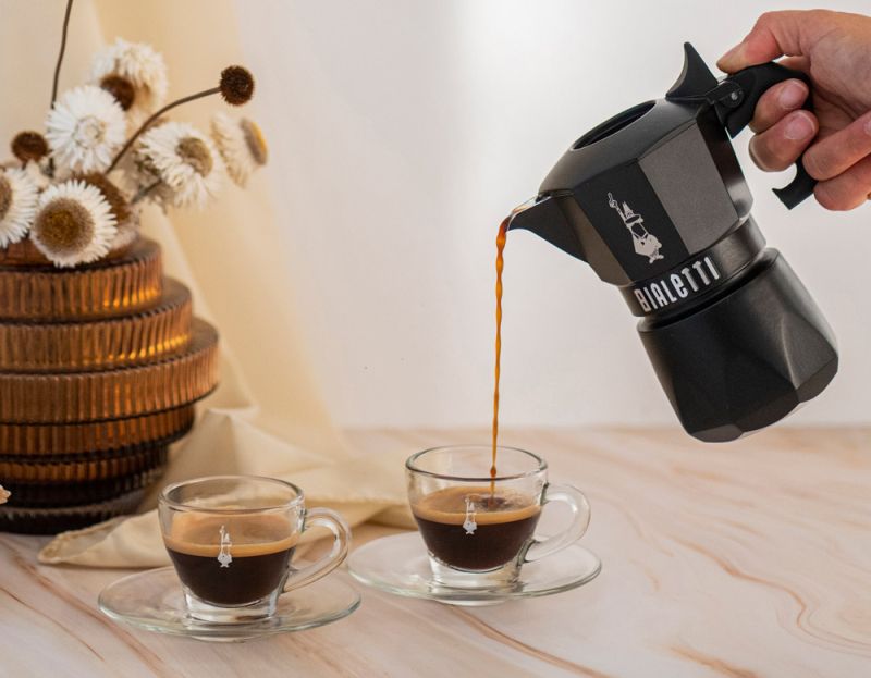 Bialetti Exclusive Brikka schwarz, Espressokocher 2 Tassen 2. Wahl (Kratzer)