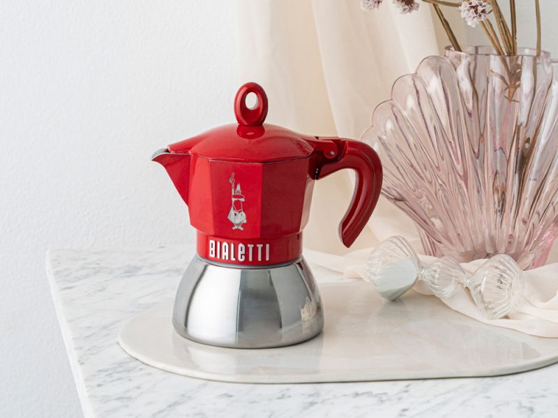 Bialetti Exclusive Moka Induktion rot, Espressokocher - 4 Tassen 2. Wahl (defekte Verpackung)