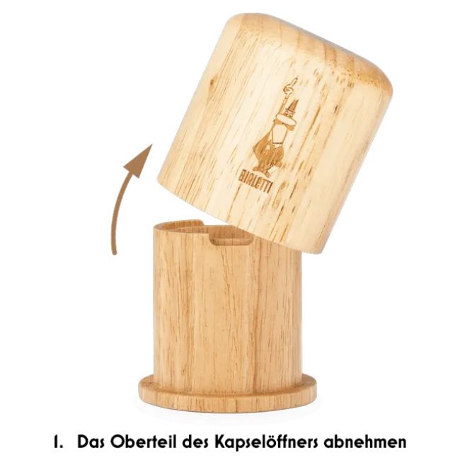 Das Oberteil des Kapselöffners abnehmen