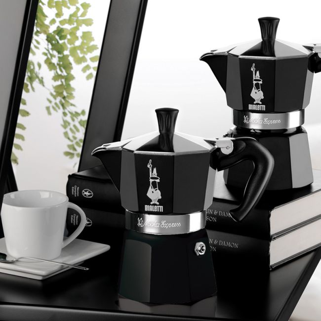 Bialetti Moka Express Schwarz, Espressokocher 6 Tassen 2. Wahl (Lackfehler)