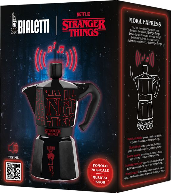 Verpackung der Stranger Things Moka Express 6T